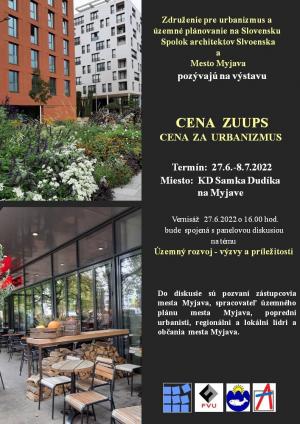 Pozvánka na výstavu Cena ZUUPS - Cena za urbanizmus