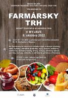 Farmársky trh sa uskutoční v sobotu 8. 10. 2022 na Námestí M. R. Štefánika v Myjave.