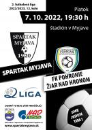Pozvánka na futbalový zápas Spartak Myjava - FK Pohronie.