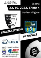 pozvánka na futbalový zápas Spartak Myjava - FC Košice.