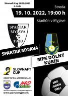 Pozvánka na pohárový zápas Spartak Myjava - MFK Dolný Kubín.