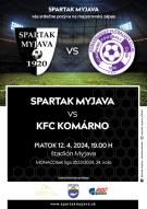 Pozvánka na futbalový zápas Spartak Myjava - KFC Komárno.