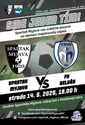 Futbalový zápas Spartak Myjava - FK Beluša
